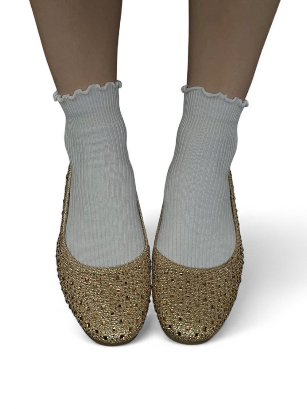 Hot Cakes Gold Bling Flats